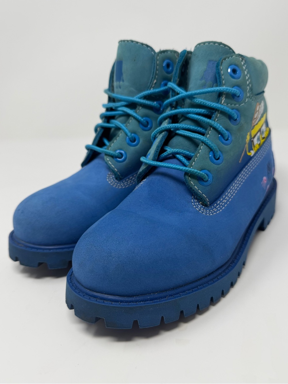 Kids Timberland SpongeBob Blue Boots sz. 13 - Picture 5 of 10